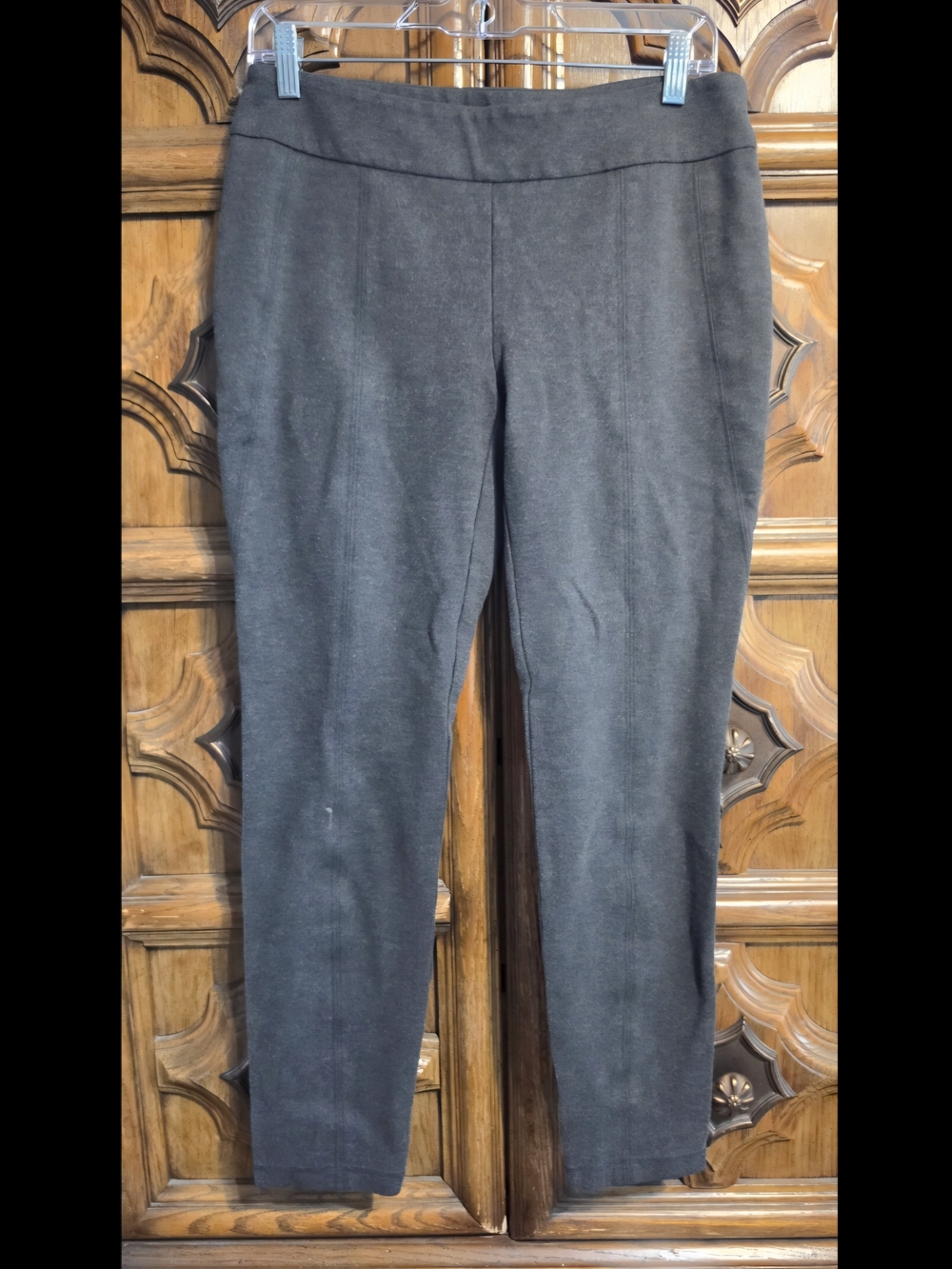 Renuar Charcoal Pull-On Ankle Pants